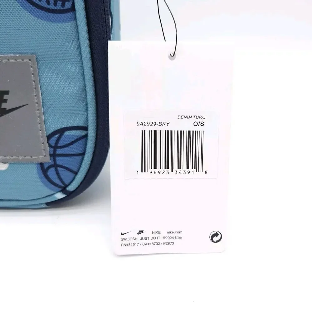Nike Hardshell 4L Lunch‎ Box Denim Turq Blue Sports School Cooler Bag Swoosh New